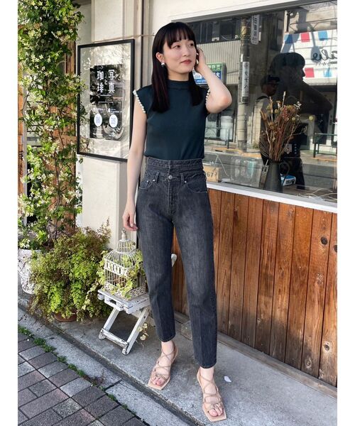 LAGUNAMOON（ラグナムーン）の「ダブルウエストデニムパンツ（デニムパンツ・レディース・インディゴブルー/グレー・SMALL/MEDIUM）」の3枚目の写真