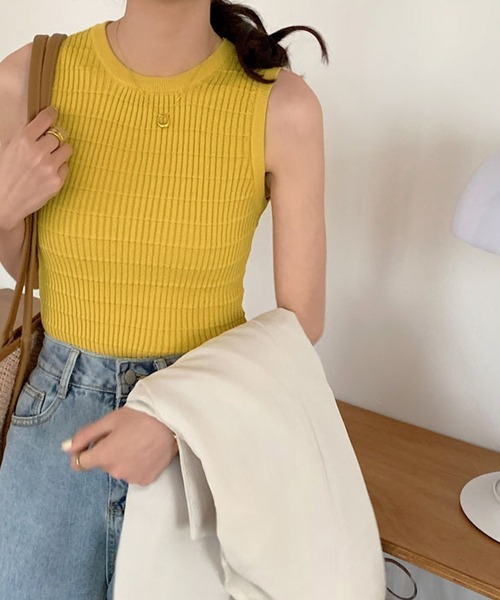 HALEY PESCA（ヘーリーペスカ）の「HALEY PESCA/スリムフィットタンクトップ（タンクトップ・レディース・ホワイト/ブラック/グリーン/イエロー・FREE）」の4枚目の写真