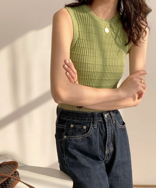 HALEY PESCA（ヘーリーペスカ）の「HALEY PESCA/スリムフィットタンクトップ（タンクトップ・レディース・ホワイト/ブラック/グリーン/イエロー・FREE）」の11枚目の写真