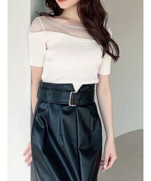 RESEXXY | レースレイヤードリブニットトップス(ニット/セーター)