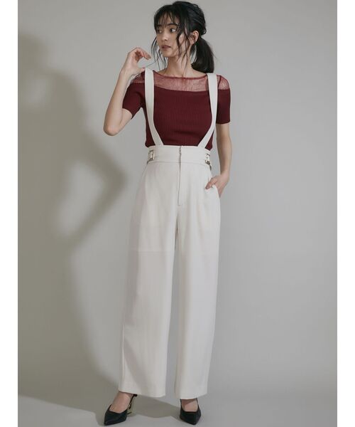 RESEXXY（リゼクシー）の「レースレイヤードリブニットトップス（ニット/セーター・レディース・アイボリー/レッド/ブラック・FREE）」の15枚目の写真