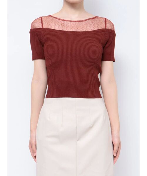 RESEXXY（リゼクシー）の「レースレイヤードリブニットトップス（ニット/セーター・レディース・アイボリー/レッド/ブラック・FREE）」の16枚目の写真