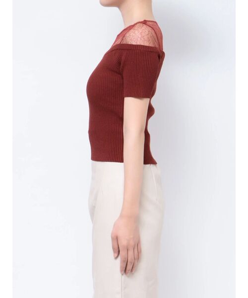 RESEXXY（リゼクシー）の「レースレイヤードリブニットトップス（ニット/セーター・レディース・アイボリー/レッド/ブラック・FREE）」の17枚目の写真