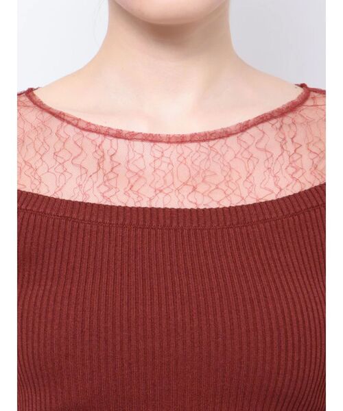 RESEXXY（リゼクシー）の「レースレイヤードリブニットトップス（ニット/セーター・レディース・アイボリー/レッド/ブラック・FREE）」の19枚目の写真