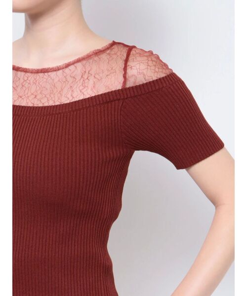 RESEXXY（リゼクシー）の「レースレイヤードリブニットトップス（ニット/セーター・レディース・アイボリー/レッド/ブラック・FREE）」の20枚目の写真