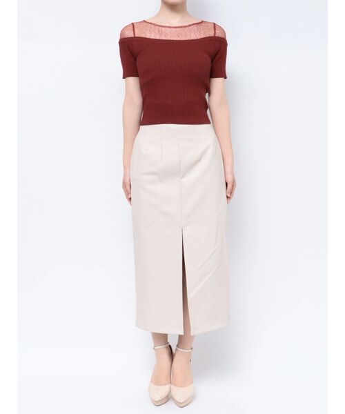 RESEXXY（リゼクシー）の「レースレイヤードリブニットトップス（ニット/セーター・レディース・アイボリー/レッド/ブラック・FREE）」の22枚目の写真