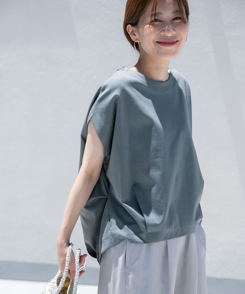 URBAN RESEARCH DOORS(アーバンリサーチドアーズ)の「コットンバックタックフレンチプルオーバー(Tシャツ/カットソー・レディース・ブラック/オフホワイト/ブルー系その他/パープル・MEDIUM)」の4枚目の写真