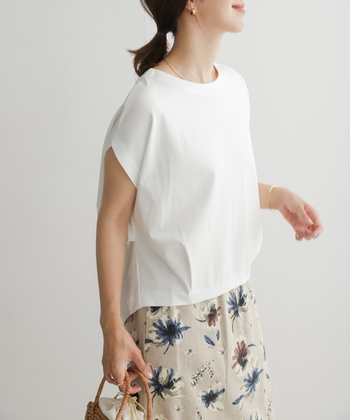 URBAN RESEARCH DOORS(アーバンリサーチドアーズ)の「コットンバックタックフレンチプルオーバー(Tシャツ/カットソー・レディース・ブラック/オフホワイト/ブルー系その他/パープル・MEDIUM)」の12枚目の写真