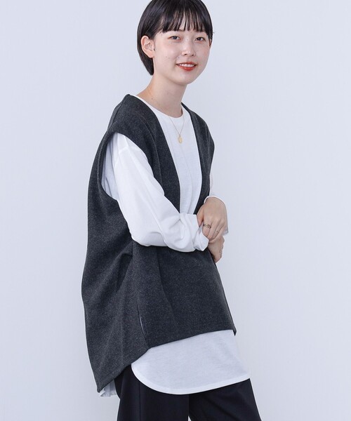 tシャツ BEAMS HEART / Vネックベスト×ロングTシャツ セット レディース BEAMS HEART tシャツ / Vネックベスト×ロングTシャツ セット