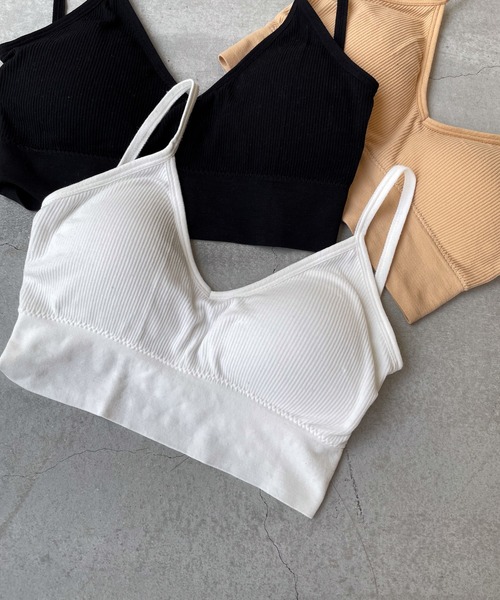 CANAL JEAN（キャナルジーン）の「El mar　バックオープンパット付ブラトップ（キャミソール・レディース・ブラック/アイボリー/ベージュ・ONE SIZE）」の5枚目の写真