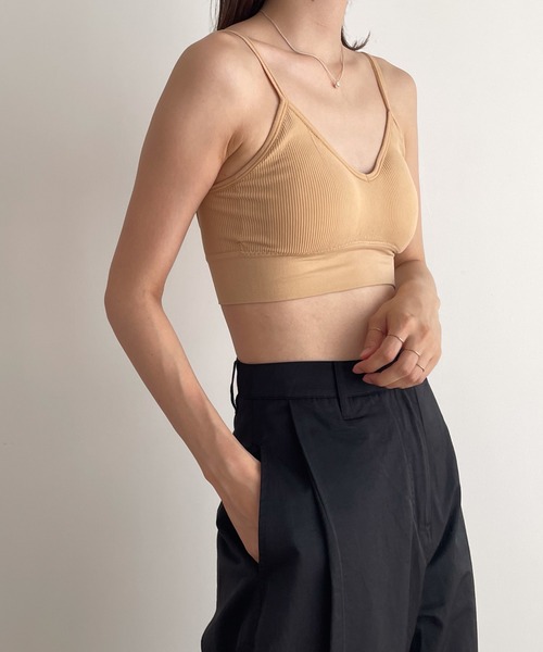 CANAL JEAN（キャナルジーン）の「El mar　バックオープンパット付ブラトップ（キャミソール・レディース・ブラック/アイボリー/ベージュ・ONE SIZE）」の10枚目の写真