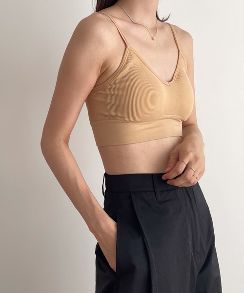 CANAL JEAN（キャナルジーン）の「El mar　バックオープンパット付ブラトップ（キャミソール・レディース・ブラック/アイボリー/ベージュ・ONE SIZE）」の13枚目の写真