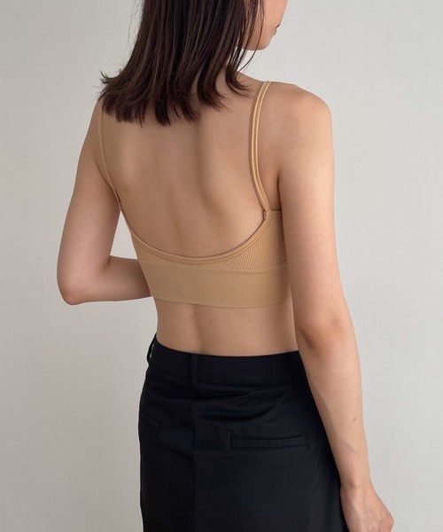 CANAL JEAN（キャナルジーン）の「El mar　バックオープンパット付ブラトップ（キャミソール・レディース・ブラック/アイボリー/ベージュ・ONE SIZE）」の12枚目の写真