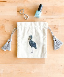 perky room（パーキールーム）の「アニマル刺繍巾着ポーチ２（ラッピングキット）」