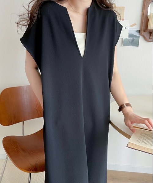 Burner（バーナー）の「【OKUOKU　0909】 ワンピース / プルオーバー / ロング oku-onepiece-713429635249-36 U（ワンピース・レディース・ベージュ/ブラック・L/M）」の7枚目の写真