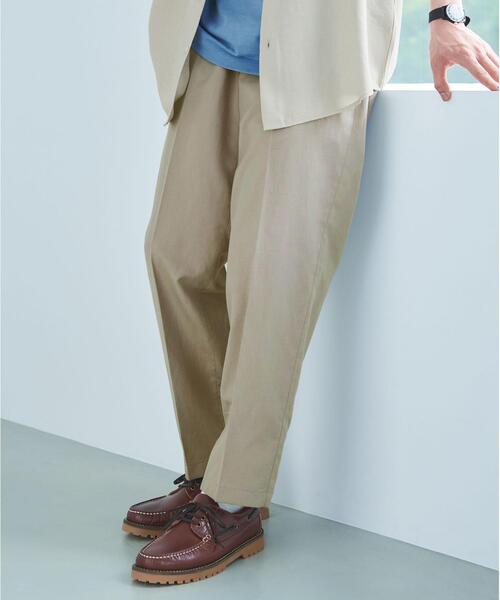 green label relaxing（グリーンレーベルリラクシング）の「ポリエステル/麻/レーヨン ワイド ユーティリティパンツ（その他パンツ・メンズ・ダークグレー/ライトブルー/ベージュ・L/XL/S/M）」の3枚目の写真