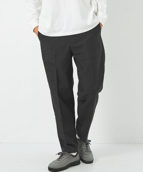 green label relaxing（グリーンレーベルリラクシング）の「ポリエステル/麻/レーヨン ワイド ユーティリティパンツ（その他パンツ・メンズ・ダークグレー/ライトブルー/ベージュ・L/XL/S/M）」の2枚目の写真