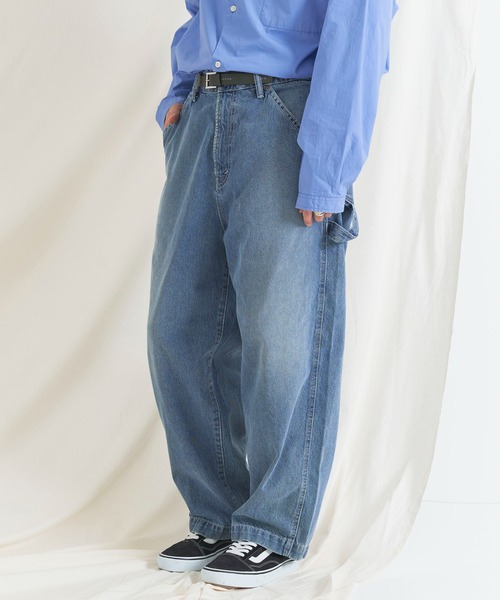 CRAFT STANDARD BOUTIQUE（クラフトスタンダードブティック）の「デニムペインターパンツ　◆（デニムパンツ・メンズ・ダークインディゴブルー/アイボリー/インディゴブルー・M/XL/L）」の3枚目の写真