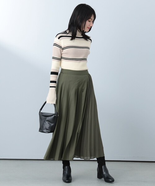 BEAMS HEART（ビームスハート）の「コンビ プリーツスカート（スカート・レディース・オリーブ/ダークベージュ/チャコールグレー/グリーン系その他5・SMALL/MEDIUM）」の15枚目の写真