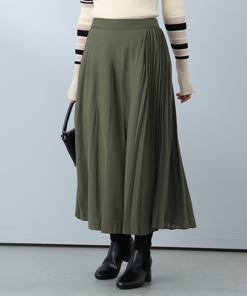 BEAMS HEART（ビームスハート）の「コンビ プリーツスカート（スカート・レディース・オリーブ/ダークベージュ/チャコールグレー/グリーン系その他5・SMALL/MEDIUM）」の5枚目の写真