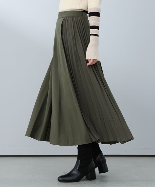 BEAMS HEART（ビームスハート）の「コンビ プリーツスカート（スカート・レディース・オリーブ/ダークベージュ/チャコールグレー/グリーン系その他5・SMALL/MEDIUM）」の11枚目の写真