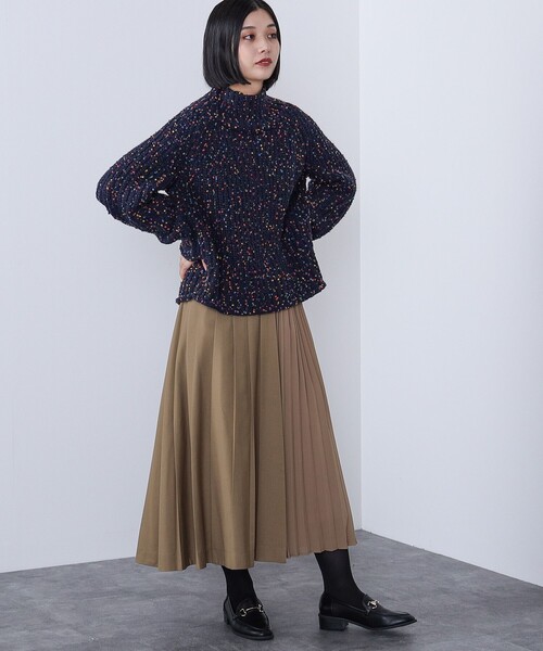 BEAMS HEART（ビームスハート）の「コンビ プリーツスカート（スカート・レディース・オリーブ/ダークベージュ/チャコールグレー/グリーン系その他5・SMALL/MEDIUM）」の9枚目の写真