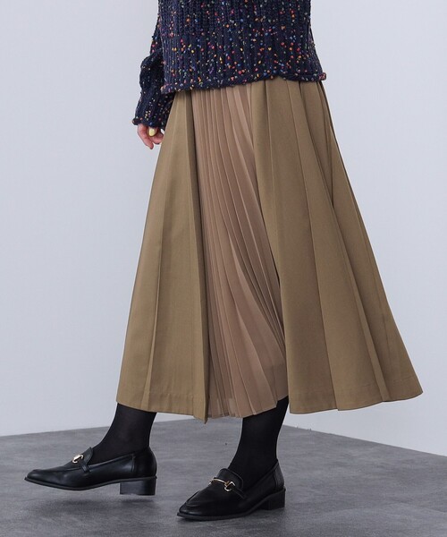 BEAMS HEART（ビームスハート）の「コンビ プリーツスカート（スカート・レディース・オリーブ/ダークベージュ/チャコールグレー/グリーン系その他5・SMALL/MEDIUM）」の6枚目の写真