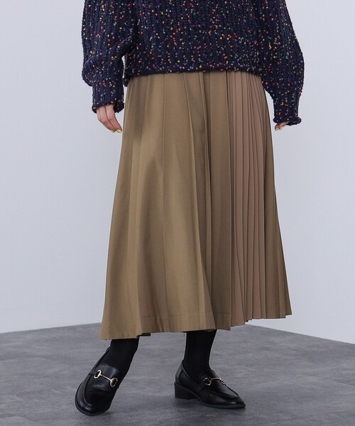 BEAMS HEART（ビームスハート）の「コンビ プリーツスカート（スカート・レディース・オリーブ/ダークベージュ/チャコールグレー/グリーン系その他5・SMALL/MEDIUM）」の12枚目の写真