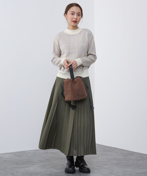 BEAMS HEART（ビームスハート）の「コンビ プリーツスカート（スカート・レディース・オリーブ/ダークベージュ/チャコールグレー/グリーン系その他5・SMALL/MEDIUM）」の10枚目の写真