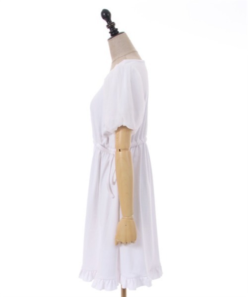 axes femme POETIQUE(アクシーズファムポエティック)の「シアーパフ袖カットミニワンピ(ワンピース・レディース・ホワイト/グレー/ブラック・MEDIUM)」の8枚目の写真