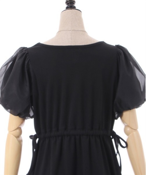 axes femme POETIQUE(アクシーズファムポエティック)の「シアーパフ袖カットミニワンピ(ワンピース・レディース・ホワイト/グレー/ブラック・MEDIUM)」の22枚目の写真