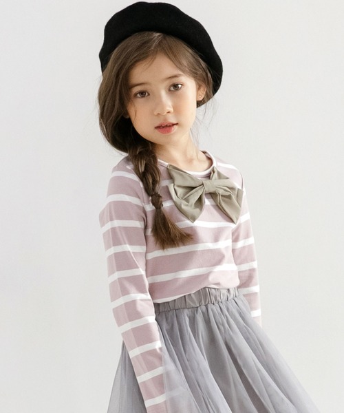 Bee des Bee（ビーデスビー）の「デザイントップス（Tシャツ/カットソー・キッズ・パープル系/グレー/ブラック系/ライトブラウン/ライトグリーン系/ブラック系2/パープル系2/ピンク/ラベンダー/チャコール/ネイビー系2/コーラルピンク/ピンク系/ネイビー/ワイン/サックスブルー系/ネイビー系・150cm/110cm/100cm/120cm/140cm/130cm）」の13枚目の写真