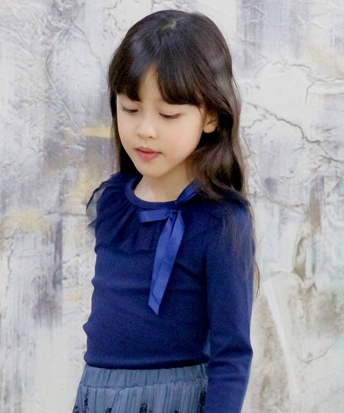 Bee des Bee（ビーデスビー）の「デザイントップス（Tシャツ/カットソー・キッズ・パープル系/グレー/ブラック系/ライトブラウン/ライトグリーン系/ブラック系2/パープル系2/ピンク/ラベンダー/チャコール/ネイビー系2/コーラルピンク/ピンク系/ネイビー/ワイン/サックスブルー系/ネイビー系・150cm/110cm/100cm/120cm/140cm/130cm）」の7枚目の写真