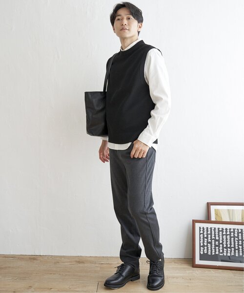 ikka（イッカ）の「【洗濯機で洗える】GOKU楽ニット鹿の子ベスト（ベスト・メンズ・ベージュ/グリーン/ブラック/ワイン・S/M/XL/L）」の8枚目の写真