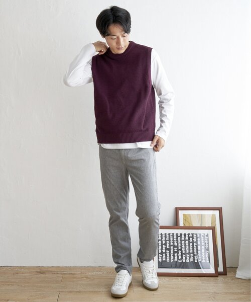 ikka（イッカ）の「【洗濯機で洗える】GOKU楽ニット鹿の子ベスト（ベスト・メンズ・ベージュ/グリーン/ブラック/ワイン・S/M/XL/L）」の10枚目の写真