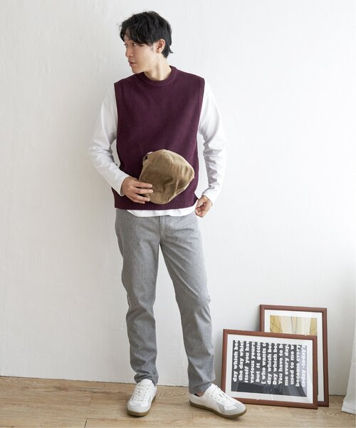 ikka（イッカ）の「【洗濯機で洗える】GOKU楽ニット鹿の子ベスト（ベスト・メンズ・ベージュ/グリーン/ブラック/ワイン・S/M/XL/L）」の11枚目の写真