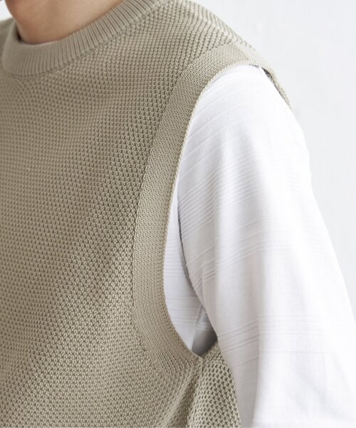 ikka（イッカ）の「【洗濯機で洗える】GOKU楽ニット鹿の子ベスト（ベスト・メンズ・ベージュ/グリーン/ブラック/ワイン・S/M/XL/L）」の18枚目の写真