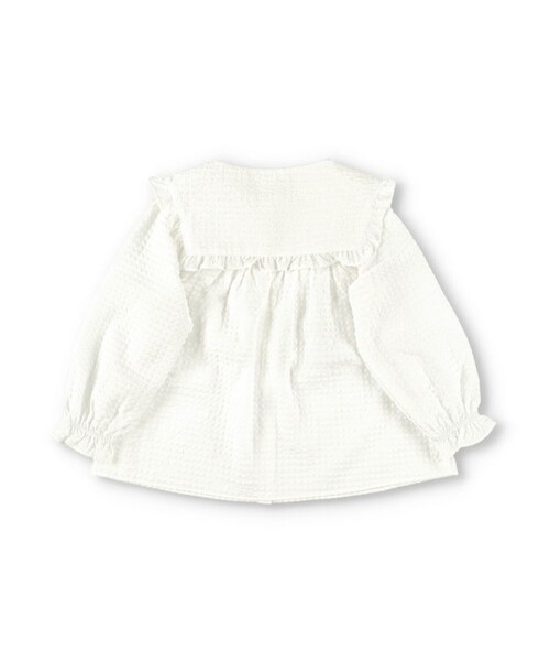 BRANSHES（ブランシェス）の「【プチレディ】ビッグ衿ブラウス（着脱可）（シャツ/ブラウス・キッズ・フューシャピンク/オフホワイト・120/110/100/150/140/130/90）」の9枚目の写真