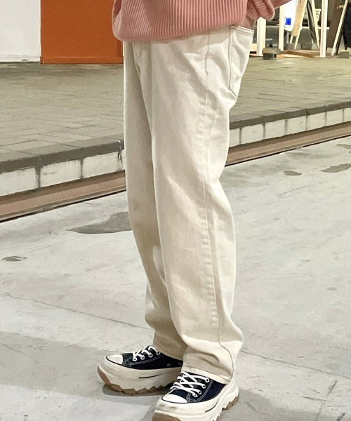 RENOL（レノル）の「韓国ファッション RENOL レノル stitch denim pants ステッチ デニムパンツ ストレートデニム ジーンズ 長ズボン（デニムパンツ・メンズ・ライトベージュ・S/M/L）」の7枚目の写真