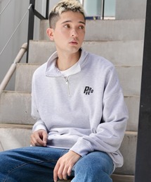 WEGO | WEGO/【23年秋冬新作】ヘビーウエイトハーフZIPワンポイントプルオーバー(パーカー)