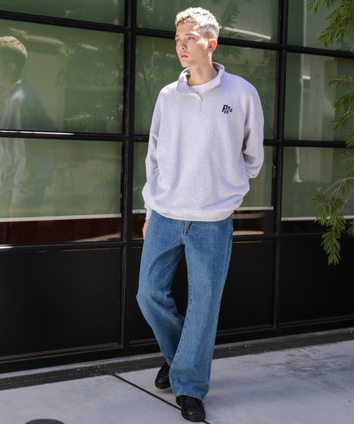 WEGO(ウィゴー)の「WEGO/ヘビーウエイトハーフZIPワンポイントプルオーバー(パーカー・メンズ・グレー/ブラック/ホワイト・LARGE/MEDIUM)」の16枚目の写真