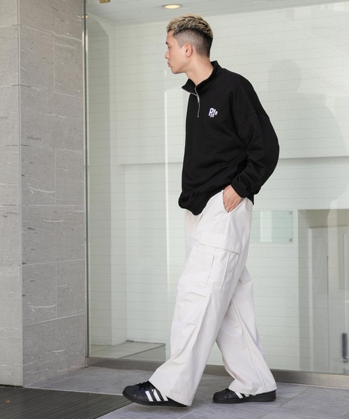 WEGO(ウィゴー)の「WEGO/ヘビーウエイトハーフZIPワンポイントプルオーバー(パーカー・メンズ・グレー/ブラック/ホワイト・LARGE/MEDIUM)」の17枚目の写真