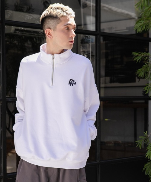 WEGO(ウィゴー)の「WEGO/ヘビーウエイトハーフZIPワンポイントプルオーバー(パーカー・メンズ・グレー/ブラック/ホワイト・LARGE/MEDIUM)」の20枚目の写真