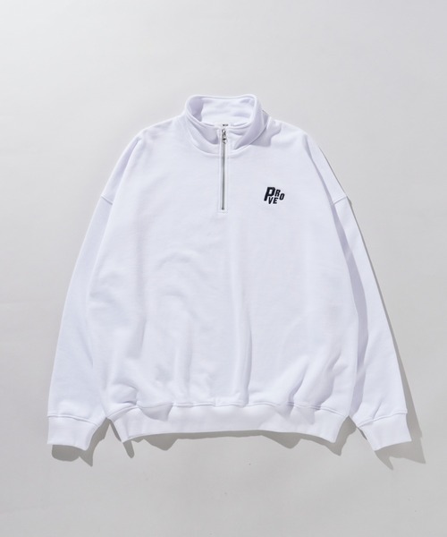 WEGO(ウィゴー)の「WEGO/ヘビーウエイトハーフZIPワンポイントプルオーバー(パーカー・メンズ・グレー/ブラック/ホワイト・LARGE/MEDIUM)」の5枚目の写真