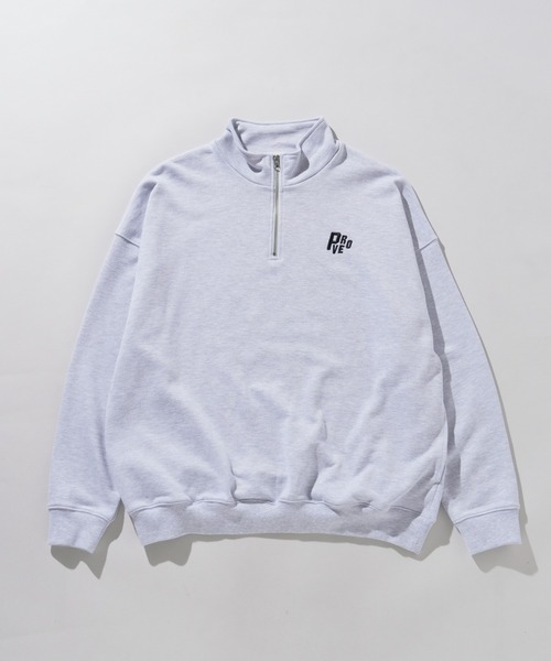 WEGO(ウィゴー)の「WEGO/ヘビーウエイトハーフZIPワンポイントプルオーバー(パーカー・メンズ・グレー/ブラック/ホワイト・LARGE/MEDIUM)」の7枚目の写真