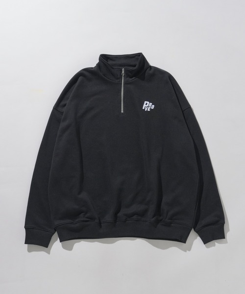WEGO(ウィゴー)の「WEGO/ヘビーウエイトハーフZIPワンポイントプルオーバー(パーカー・メンズ・グレー/ブラック/ホワイト・LARGE/MEDIUM)」の6枚目の写真