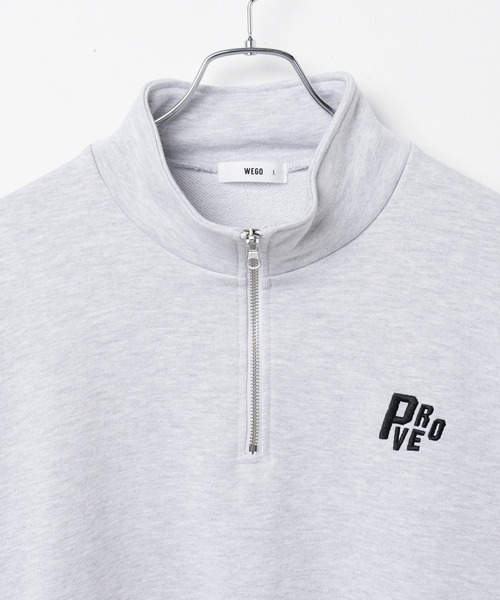 WEGO(ウィゴー)の「WEGO/ヘビーウエイトハーフZIPワンポイントプルオーバー(パーカー・メンズ・グレー/ブラック/ホワイト・LARGE/MEDIUM)」の10枚目の写真