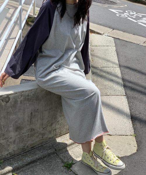 mi via loca(ミヴィアロカ)の「ビッグスリーブ ラグランTシャツワンピース(ワンピース・レディース・グレー/ブラック×ホワイト/スミクロ/ブルー・FREE)」の19枚目の写真