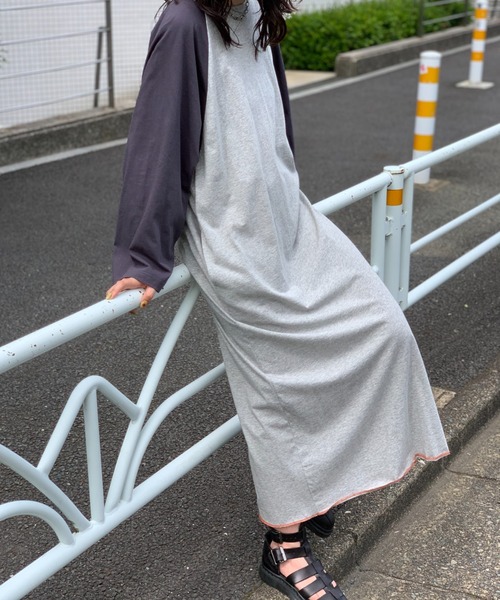 mi via loca(ミヴィアロカ)の「ビッグスリーブ ラグランTシャツワンピース(ワンピース・レディース・グレー/ブラック×ホワイト/スミクロ/ブルー・FREE)」の18枚目の写真
