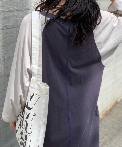 セール】ビッグスリーブ ラグランTシャツワンピース（ワンピース